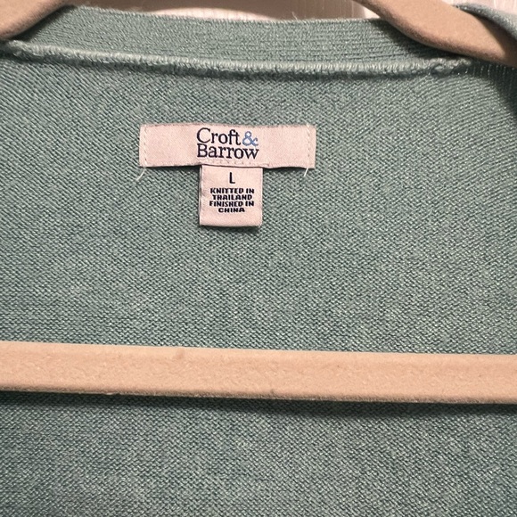 Croft & Barrow Teal Button-Up Cardigan - Picture 2 of 2